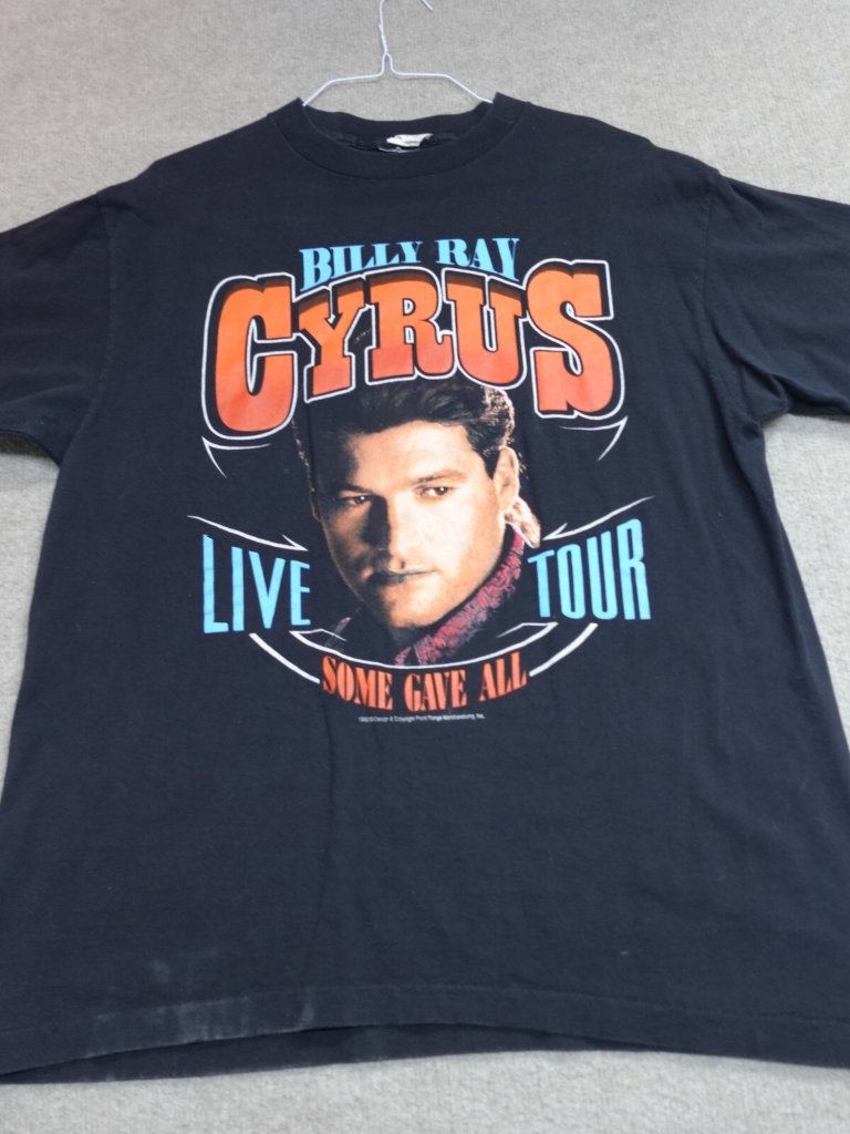 Vintage Billy Ray Cyrus Shirt Large Black Double Sided 1992 Some Gave All Tour